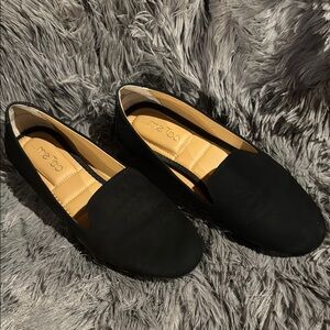 Me Too Black Flats Suede Slip-On